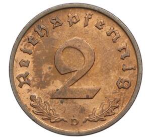 2 рейхспфеннига 1938 года D Германия — Фото №2