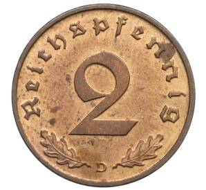 2 рейхспфеннига 1938 года D Германия — Фото №2