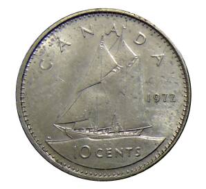 10 центов 1972 года Канада — Фото №1