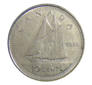 10 центов 1981 года Канада — Фото №1