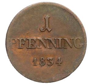 1 пфенниг 1834 года Бавария — Фото №1