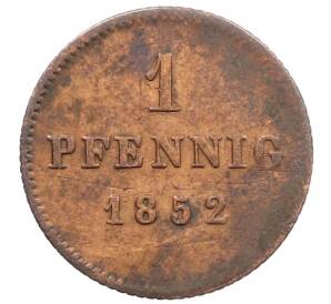 1 пфенниг 1852 года Бавария — Фото №1