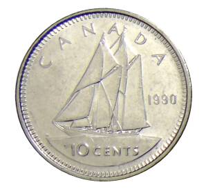 10 центов 1990 года Канада — Фото №1