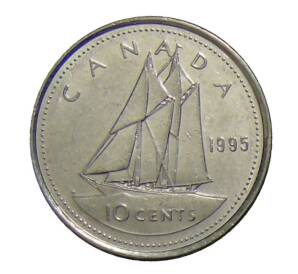 10 центов 1995 года Канада — Фото №1