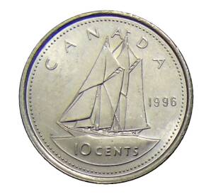 10 центов 1996 года Канада — Фото №1