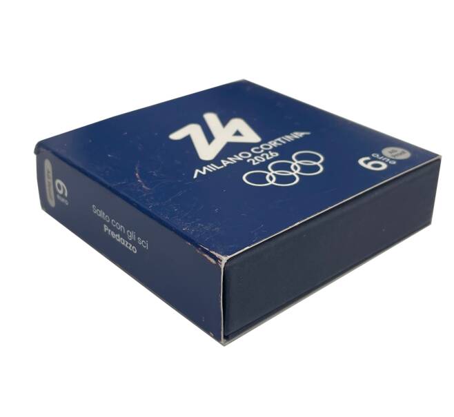 Монета 6 евро 2025 года Италия «Зимние Олимпийские игры 2026 года — Прыжки на лыжах с трамплина» (Артикул: M2-90703)