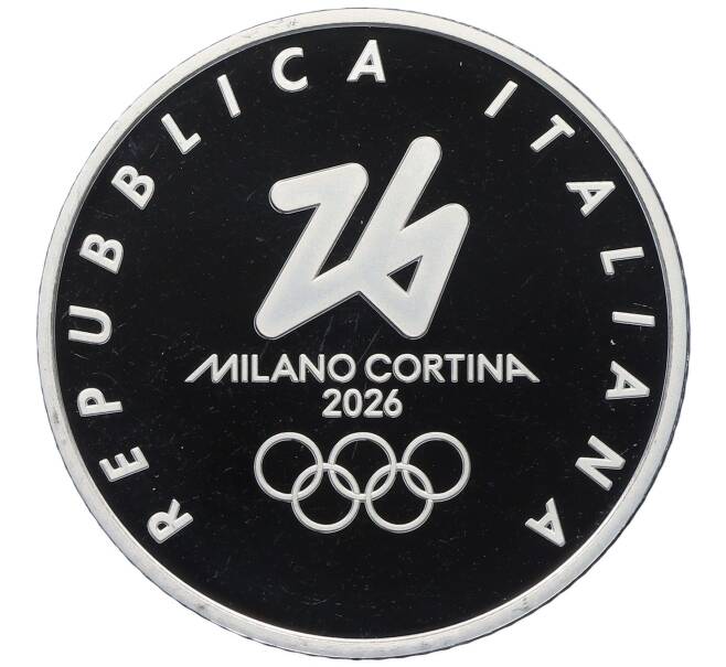 Монета 6 евро 2025 года Италия «Зимние Олимпийские игры 2026 года — Керлинг» (Артикул: M2-90705) — Фото №2
