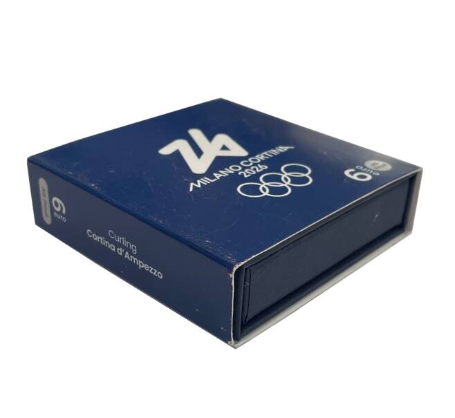 Монета 6 евро 2025 года Италия «Зимние Олимпийские игры 2026 года — Керлинг» (Артикул: M2-90705)