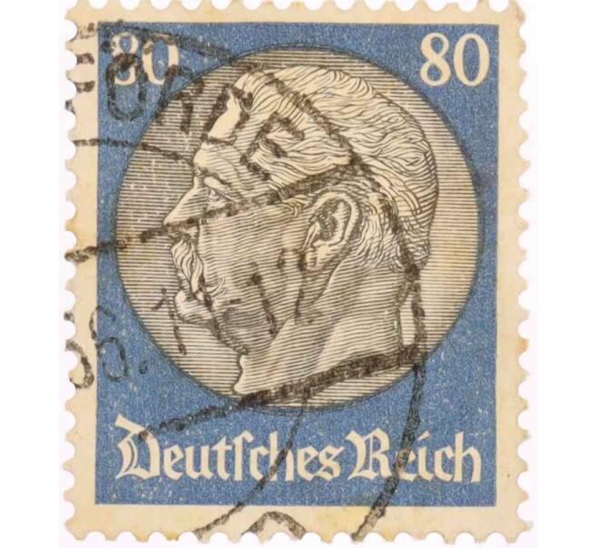 Почтовая марка 80 рейхспфеннигов 1934 года Германия «Гинденбург» (Артикул: T11-25993) — Фото №1