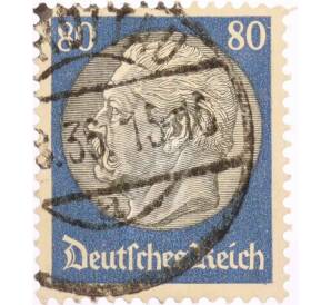Почтовая марка 80 рейхспфеннигов 1934 года Германия «Гинденбург»
