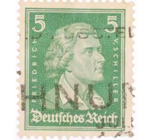 Почтовая марка 5 рейхспфеннигов 1926 года Германия «Известные немцы — Фридрих Шиллер» — Фото №1