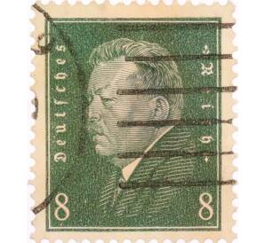 Почтовая марка 8 рейхспфеннигов 1928 года Германия «Фридрих Эберт — первый президент Германии» — Фото №1