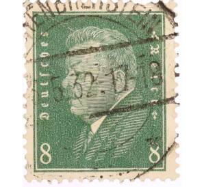 Почтовая марка 8 рейхспфеннигов 1928 года Германия «Фридрих Эберт — первый президент Германии»