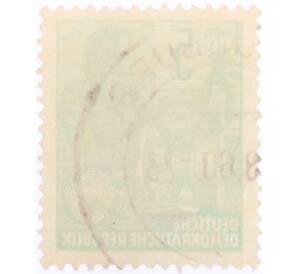 Почтовая марка 5 пфеннигов 1958 года Восточная Германия (ГДР) «Пятилетний план»