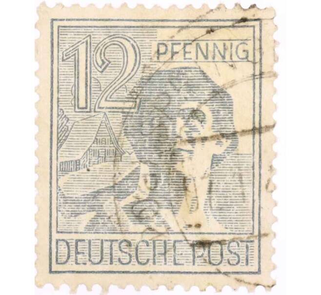Почтовая марка 12 пфеннигов 1947 года Германия (Союзная Оккупационная зона) (Артикул: T11-26023) — Фото №1
