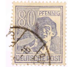 Почтовая марка 80 пфеннигов 1947 года Германия (Союзная Оккупационная зона)