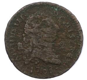 2 мараведи 1788 года Испания — Фото №1