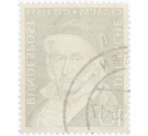 Почтовая марка 10 пфеннигов 1955 года Западная Германия (ФРГ) «Карл Фридрих Гаусс»