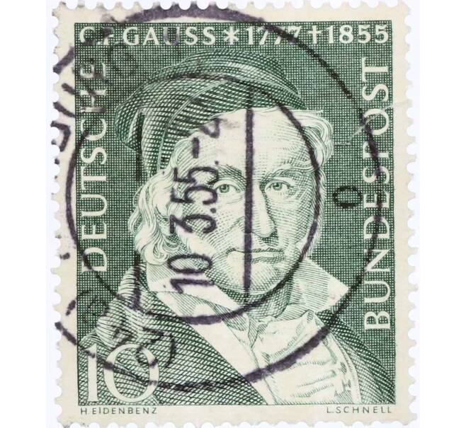 Почтовая марка 10 пфеннигов 1955 года Западная Германия (ФРГ) «Карл Фридрих Гаусс» (Артикул: T11-26079) — Фото №1