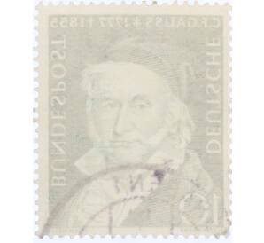 Почтовая марка 10 пфеннигов 1955 года Западная Германия (ФРГ) «Карл Фридрих Гаусс»