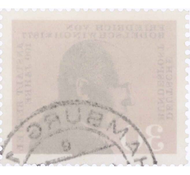 Почтовая марка 30 пфеннигов 1968 года Западная Германия (ФРГ) «Фридрих фон Бодельшвинг» (Артикул: T11-26093) — Фото №2