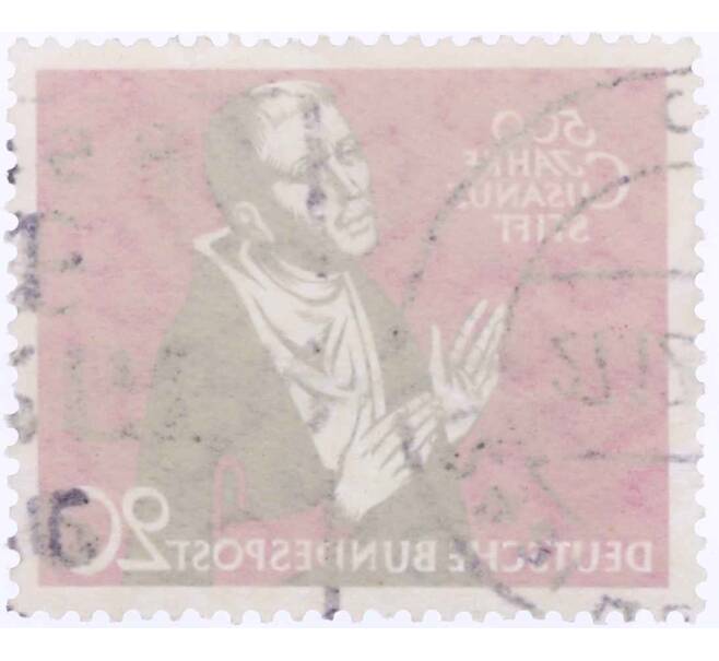 Почтовая марка 20 пфеннигов 1958 года Западная Германия (ФРГ) «Николай Кузанский» (Артикул: T11-26100) — Фото №2
