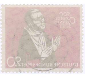 Почтовая марка 20 пфеннигов 1958 года Западная Германия (ФРГ) «Николай Кузанский» — Фото №2