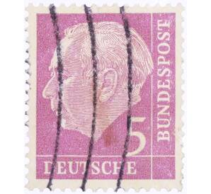 Почтовая марка 5 пфеннигов 1954 года Западная Германия (ФРГ) «Теодор Хойс»