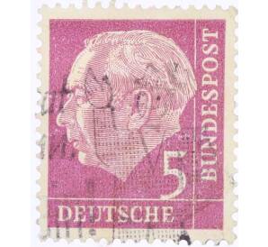 Почтовая марка 5 пфеннигов 1954 года Западная Германия (ФРГ) «Теодор Хойс» — Фото №1