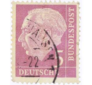 Почтовая марка 5 пфеннигов 1954 года Западная Германия (ФРГ) «Теодор Хойс»