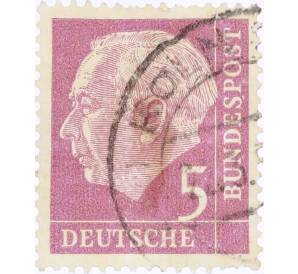 Почтовая марка 5 пфеннигов 1954 года Западная Германия (ФРГ) «Теодор Хойс»