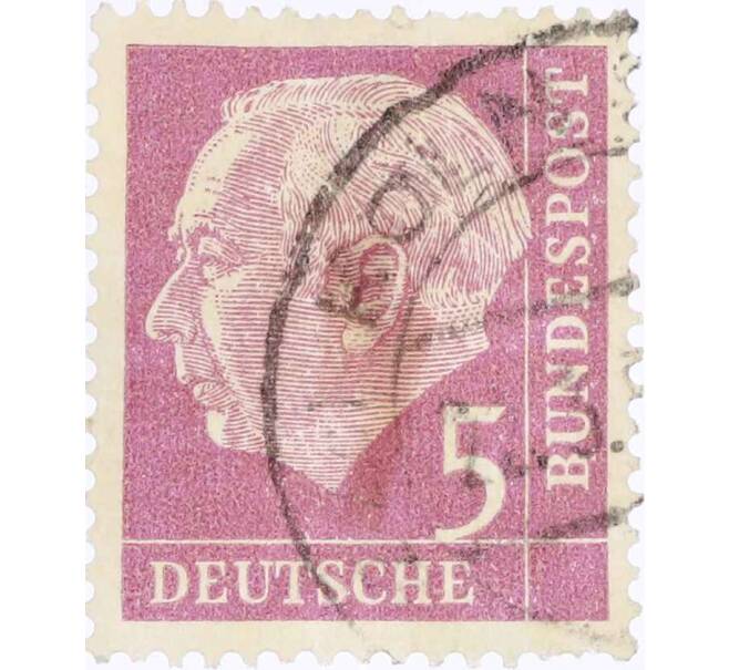 Почтовая марка 5 пфеннигов 1954 года Западная Германия (ФРГ) «Теодор Хойс» (Артикул: T11-26114) — Фото №1
