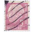 Почтовая марка 5 пфеннигов 1954 года Западная Германия (ФРГ) «Теодор Хойс» (Артикул: T11-26116) — Фото №1