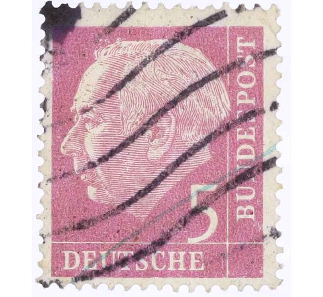 Почтовая марка 5 пфеннигов 1954 года Западная Германия (ФРГ) «Теодор Хойс» (Артикул: T11-26116) — Фото №1