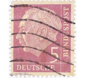 Почтовая марка 5 пфеннигов 1954 года Западная Германия (ФРГ) «Теодор Хойс»