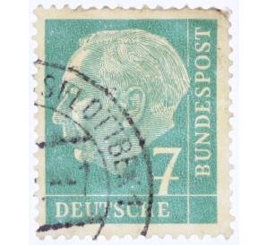 Почтовая марка 7 пфеннигов 1954 года Западная Германия (ФРГ) «Теодор Хойс» — Фото №1