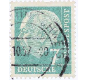 Почтовая марка 7 пфеннигов 1954 года Западная Германия (ФРГ) «Теодор Хойс» — Фото №1