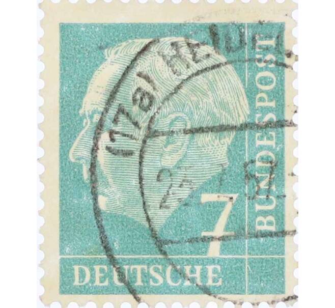 Почтовая марка 7 пфеннигов 1954 года Западная Германия (ФРГ) «Теодор Хойс» (Артикул: T11-26120) — Фото №1