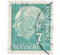 Почтовая марка 7 пфеннигов 1954 года Западная Германия (ФРГ) «Теодор Хойс» (Артикул: T11-26126) — Фото №1