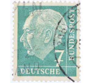 Почтовая марка 7 пфеннигов 1954 года Западная Германия (ФРГ) «Теодор Хойс» — Фото №1
