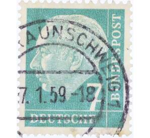 Почтовая марка 7 пфеннигов 1954 года Западная Германия (ФРГ) «Теодор Хойс» — Фото №1