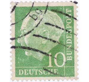 Почтовая марка 10 пфеннигов 1954 года Западная Германия (ФРГ) «Теодор Хойс» — Фото №1