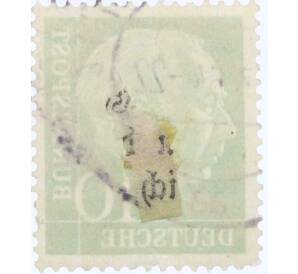 Почтовая марка 10 пфеннигов 1954 года Западная Германия (ФРГ) «Теодор Хойс» — Фото №2