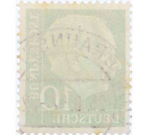 Почтовая марка 10 пфеннигов 1954 года Западная Германия (ФРГ) «Теодор Хойс» — Фото №2