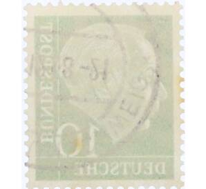 Почтовая марка 10 пфеннигов 1954 года Западная Германия (ФРГ) «Теодор Хойс» — Фото №2