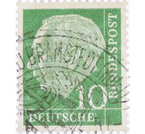Почтовая марка 10 пфеннигов 1954 года Западная Германия (ФРГ) «Теодор Хойс» — Фото №1
