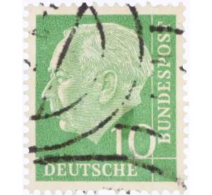 Почтовая марка 10 пфеннигов 1954 года Западная Германия (ФРГ) «Теодор Хойс» — Фото №1