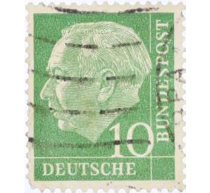 Почтовая марка 10 пфеннигов 1954 года Западная Германия (ФРГ) «Теодор Хойс» — Фото №1