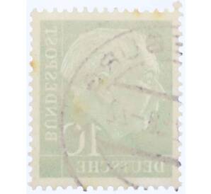 Почтовая марка 10 пфеннигов 1954 года Западная Германия (ФРГ) «Теодор Хойс» — Фото №2