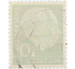 Почтовая марка 10 пфеннигов 1954 года Западная Германия (ФРГ) «Теодор Хойс» — Фото №2